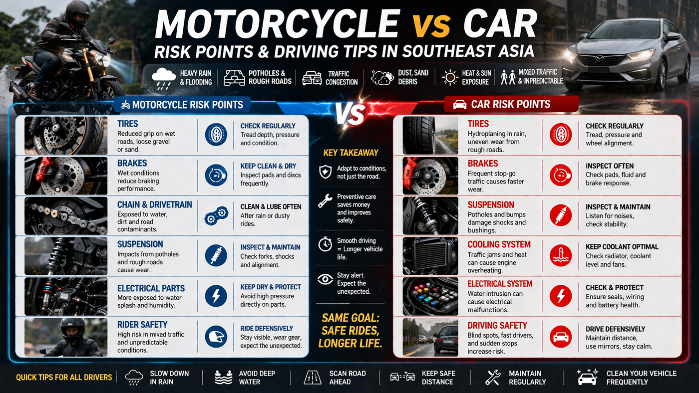 A Risk-Aware Guide for Safer Riding, Smarter Driving, and Better Vehicle Longevity