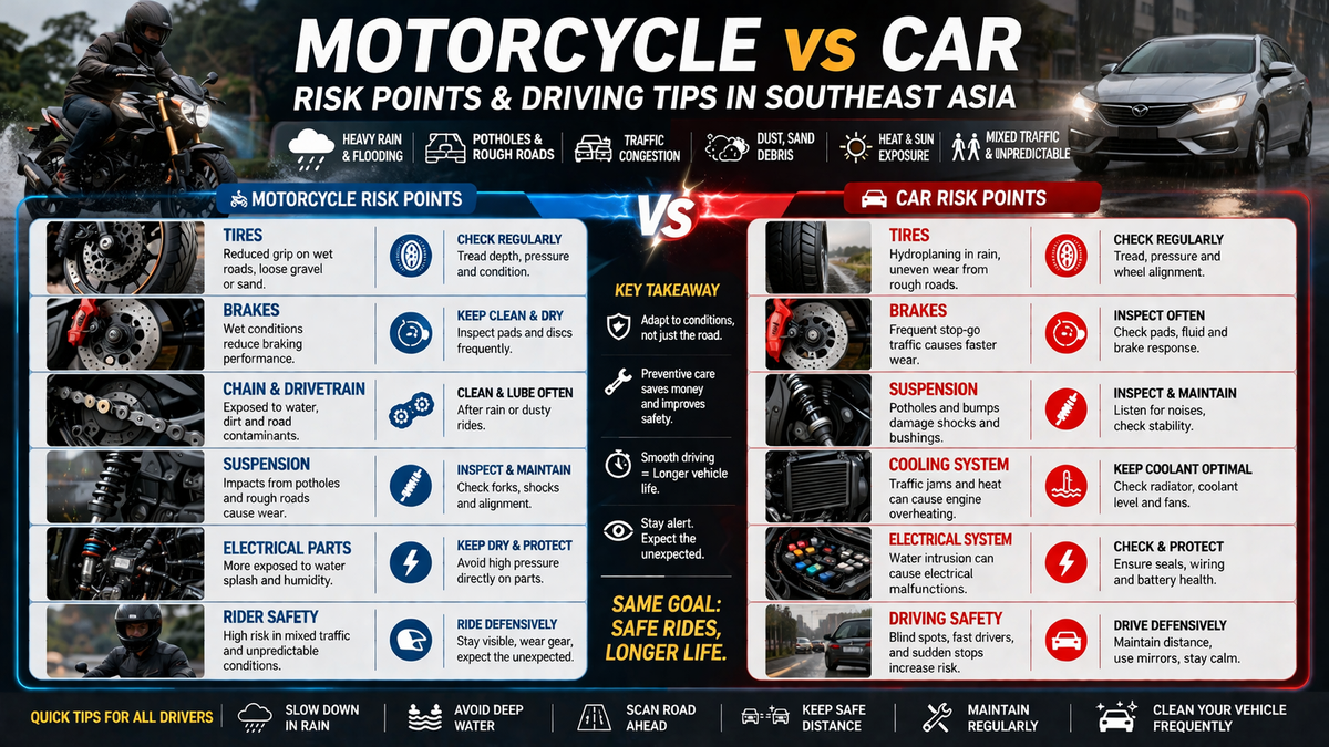 A Risk-Aware Guide for Safer Riding, Smarter Driving, and Better Vehicle Longevity