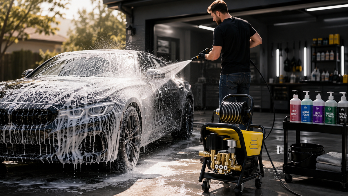 Why High-Flow Pressure Washers Are the Real Secret Behind Touchless Car Washing