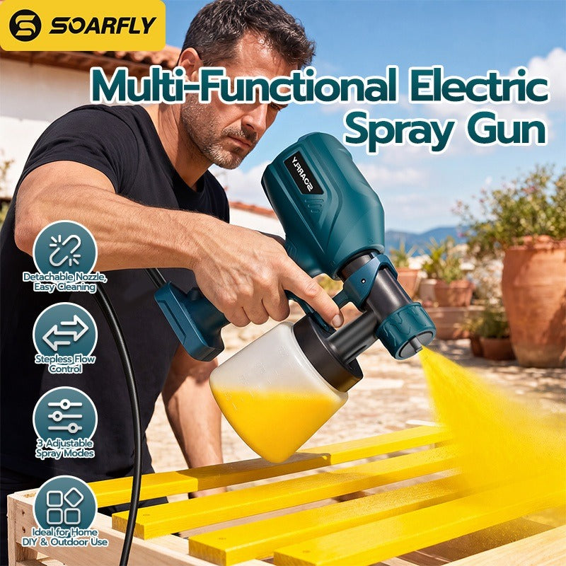 Pistola Elétrica para Pintura de Alta Resistência SOARFLY - Pulverizador de Tinta Portátil com Fio de 800ml para Paredes, Cercas e Móveis