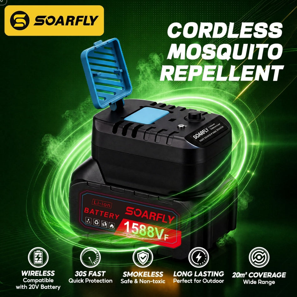 Estação repelente de mosquitos sem fio SOARFLY - repelente eletrônico seguro e recarregável para acampamentos, pátios e uso externo