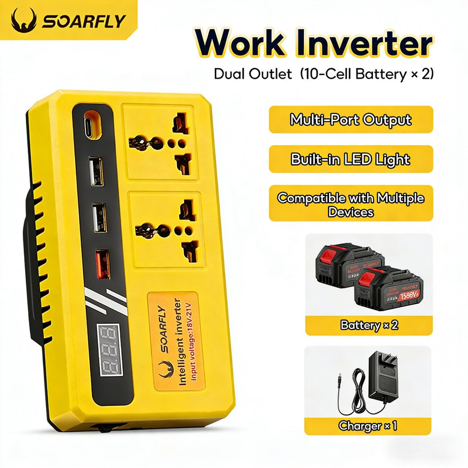Adaptador de estação de energia portátil sem fio SOARFLY - Gerador inversor inteligente multifuncional de 21V