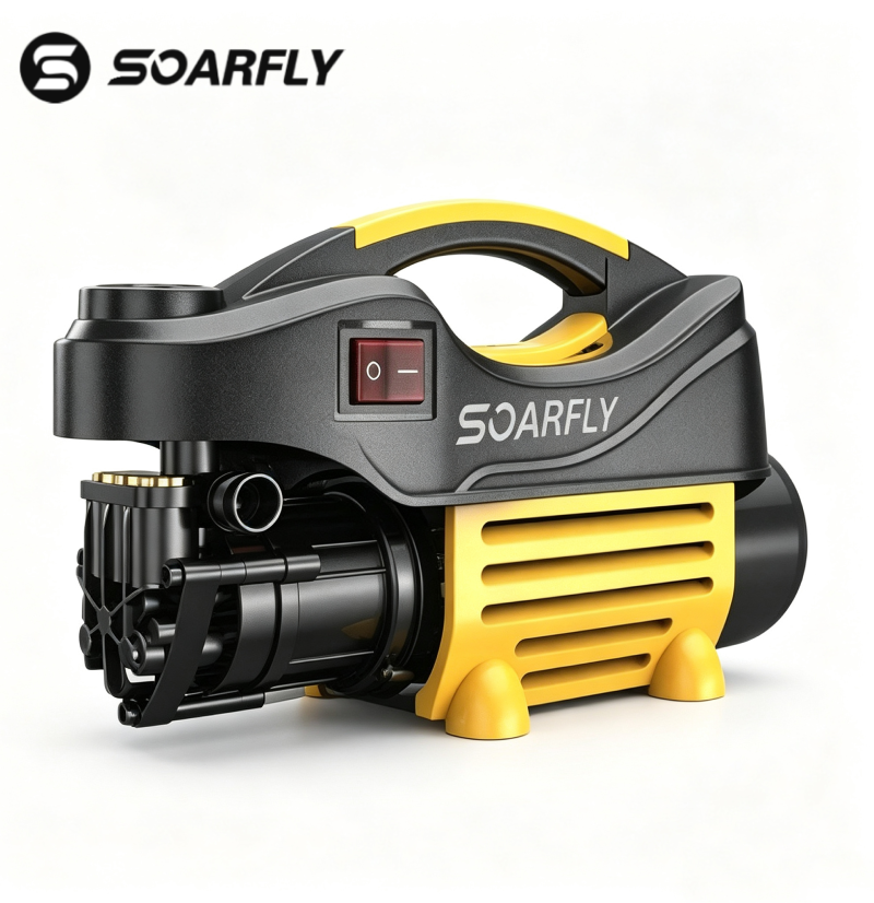 SOARFLY 3800W Lavadora de Alta Pressão para Carros com Jato de Água, Máquina de Lavar Carros e Limpador Doméstico com Pulverizador