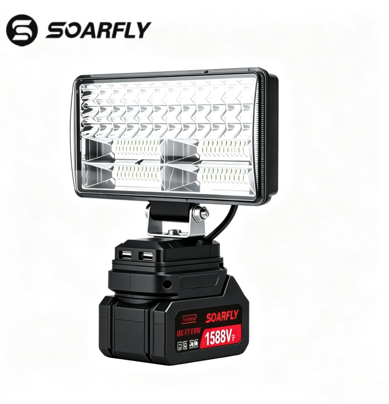 Refletor de trabalho LED sem fio de 8 polegadas SOARFLY - recarregável para uso externo