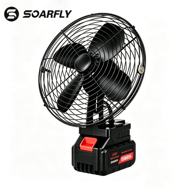 Ventilador sem fio SOARFLY, ventilador portátil ajustável com bateria de lítio, 8 polegadas, 35000 mAh / 45000 mAh