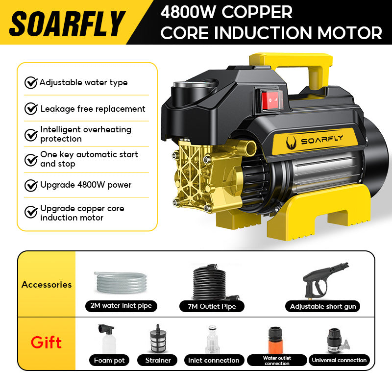 SOARFLY 4800W Water Jet Car High Pressure Cleaner Portable Water Jet Wash Machine 220V Water Spray