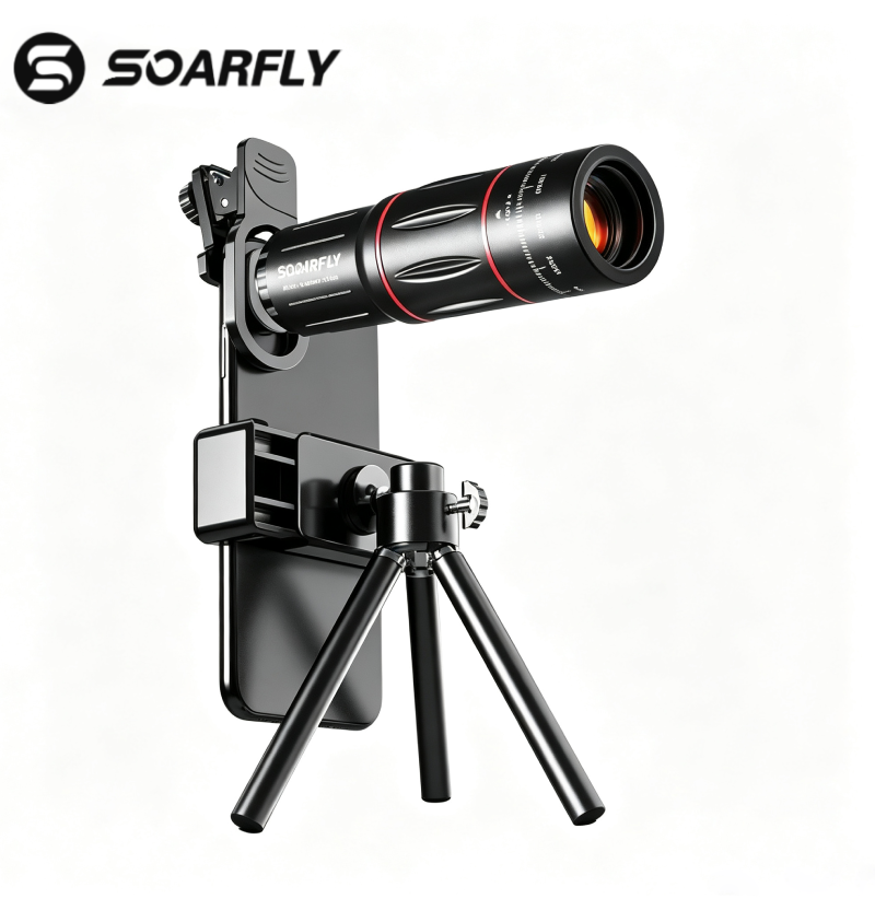 Conjunto de lentes universais para celular SOARFLY com alta definição e ampliação de 36x - Kit de teleobjetiva com zoom óptico de longo alcance e estojo para transporte
