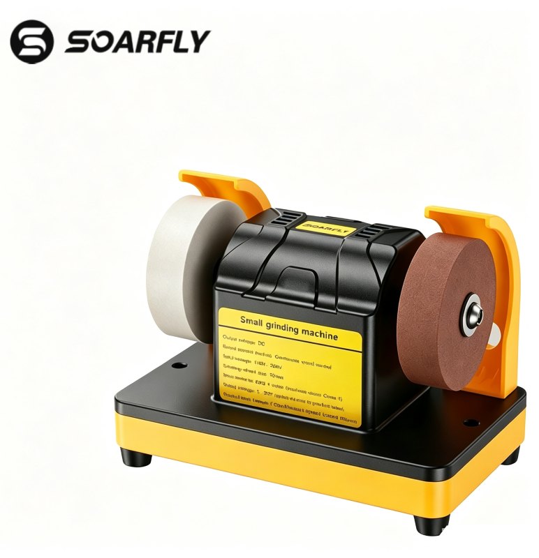 Esmeril de bancada compacto SOARFLY com duas rodas - afiador elétrico de facas com 12 velocidades ajustáveis, removedor de ferrugem e polidor