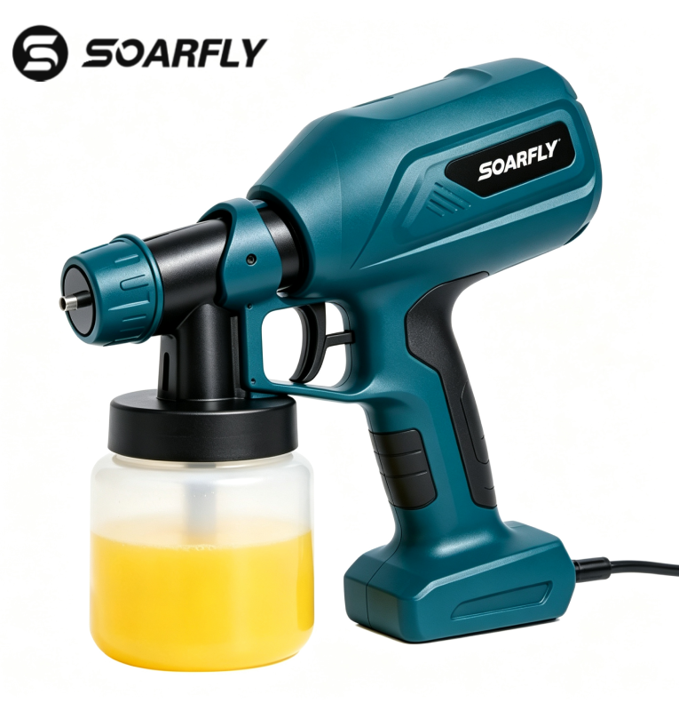 Pistola Elétrica para Pintura de Alta Resistência SOARFLY - Pulverizador de Tinta Portátil com Fio de 800ml para Paredes, Cercas e Móveis