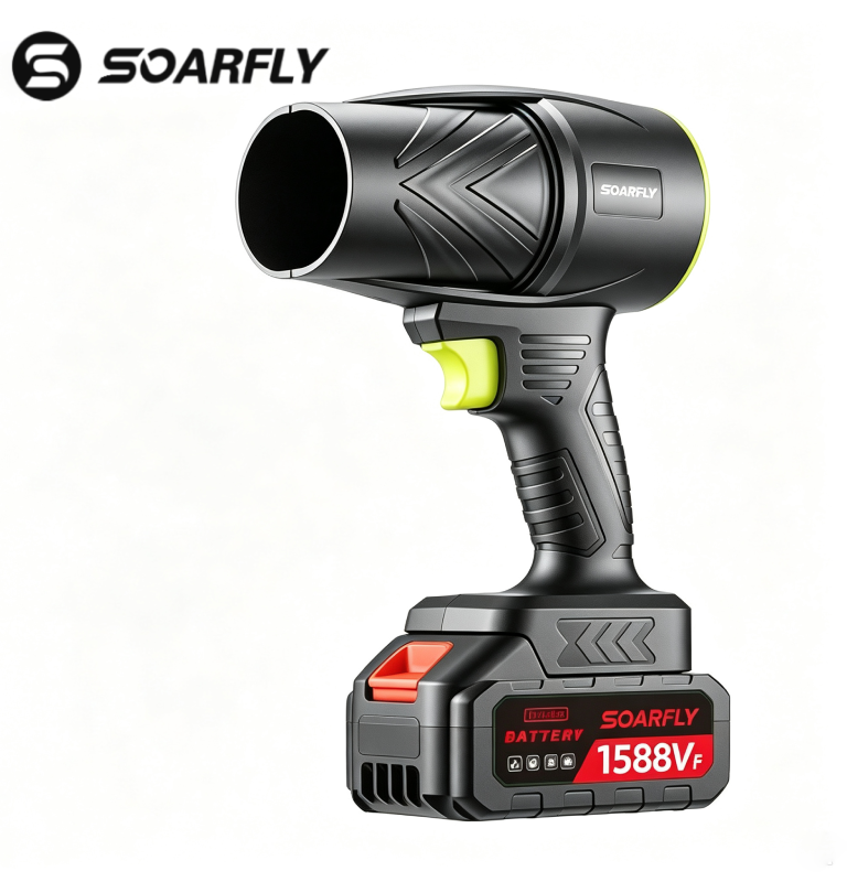 Soprador a jato portátil sem fio SOARFLY - Mini ventilador turbo multifuncional para remover poeira, secar carros e acampamentos ao ar livre •