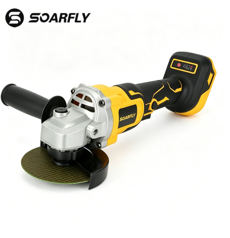 Esmerilhadeira angular sem fio e sem escovas SOARFLY - Máquina elétrica sem fio de alta resistência para corte e desbaste, 21V