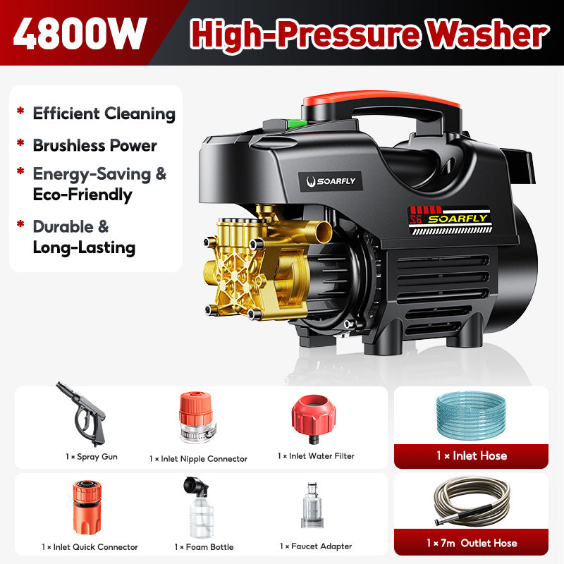 SOARFIY 4800W Water Jet High Pressure Washer Portable Car Cleaner Spray Gun 220V